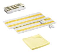 Kärcher Cleaning Cloths Set, 2 Universal Floor Cloths (Ultra Fine Fibre), 1 Abrasive Cover for Manual Nozzle and 1 Polishing Cloth, Original Accessories for Steam Cleaners Kärcher