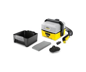 Kärcher OC 3 Mobile Pressure Washer, for Mobile Applications, Removable Water Tank 4L, Spiral Hose 2.8 m, Battery Life 15 min, Pet Brush, Viscose Towel