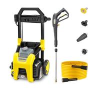 Kärcher Pressure Washer, Detergent Tank, Start/Stop Foot Switch, Onboard Storage Container, 3 Spray Nozzles, 1.46 GPM Max - for Cars, Decks, Patios, Driveways and Siding - K1800PS