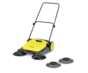 Kärcher S 3 Twin 2-in-1 Sweeper, Working Width: 650 mm, up to 1,800 m²/h Area, Dustbin 16 L, Weight: 9.7 kg, 2 Side Brushes for Dry Dirt, 2 Side Broom for Wet Dirt