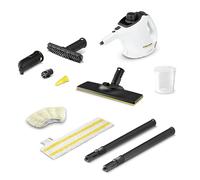 Kärcher SC 1 EasyFix Steam Cleaner, Steam Pressure: 3 Bar, Heating Time: 3 Minutes, Power: 1,200 W, Surface Power: 20 m², Tank: 200 ml, with EasyFix Floor Cleaning Kit, Nozzles and Microfibre Cover,
