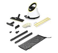 Kärcher SC 2 Deluxe Steam Cleaner, Surface Capacity: Approx. 75 m², Tank: 1 Litre, Steam Pressure: Max. 3.2 Bar, Heating Time: 6.5 Minutes, Heating Power: 1,500 W, with accessories