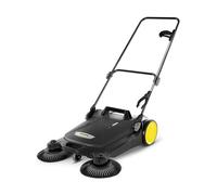 Kärcher Walk Behind Outdoor Push Sweeper S 4 Twin Go!Further for Workshops, Sidewalks, Driveways or Garages with Debris Grabber 5.25 Gallon Capacity, 26.8" Sweeping Width