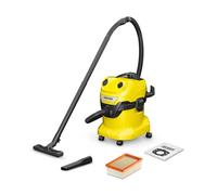 Kärcher WD 4 Wet & Dry Vacuum Cleaner, power: 1000W, plastic container: 20l, suction hose: 2.2m, blower function, flat pleated filter, floor and crevice nozzle