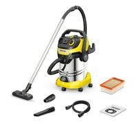 KÄRCHER Wet and Dry vacuum cleaner WD 6 P Premium, blower function, 1,300 W, stainless steel container: 30 l, suction hose: 2.2 m, extension hose, power outlet, drain screw, floor and crevice nozzle
