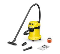 Kärcher wet and dry vacuum cleaner WD 3 P, power: 1000 W, container: 17 l, suction hose: 2 m, cartridge filter, fleece filter bag, floor and crevice nozzle, blower function, device socket