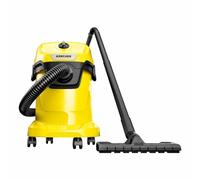 Kärcher Wet/dry WD 3V-17/4/20 wet and dry vacuum cleaner, Blower function, 1000 W, 17 l polypropylene tank, 2 m suction hose, cartridge filter included, floor and slot nozzle