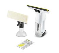 Kärcher WV 6 Plus Cordless Window Vacuum Cleaner, Extra Long Battery Life of 100 Minutes, LED Charge Level Indicator, Replaceable Suction Nozzle: 280 mm, Spray Bottle with Microfibre Cover, 20 ml