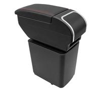 KAERGK Car Armrest Box Compatible With Citroen Berlingo 2010-2020 | Double-Decker Storage Space, with Cup Holders, Easy to Assemble, Adjustable Car Armrest, PU Leather, Red Line