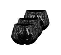 Kaerm Adult 3 Pcs Leakproof Diaper Cover Inconvenient Underwear Side Zipper Plastic Underpants Black S