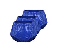 Kaerm Adult 3 Pcs Leakproof Diaper Cover Inconvenient Underwear Side Zipper Plastic Underpants Royal Blue S