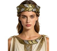 Kaerm Forest Elf God Circlet for Men Women Roman Emperor Crown Medieval Laurel Headband Wedding Headpiece Gold Silver One Size