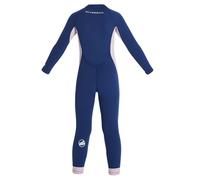 Kaerm Girls 2.5mm Neoprene Wetsuit Kids Long Sleeves Zip-up Leotard for Diving Surfing Swim Lessons Navy Blue 2-4 Years