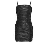Kaerm Girls Spaghetti Strap Bodycon Ruched Dress Sparkly Glitter Prom Party Short Tight Pencil Dresses Black 13-14 Years