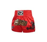 Kaerm High Waist Muay Thai Shorts High Grade MMA Gym Boxing Kickboxing Shorts for Men and Women Red XL