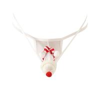 Kaerm Mens Christmas Underwear Santa Claus Hats Xmas Low Rise Bulge Pouch Mini Thongs Underpants Type D White One Size