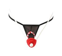 Kaerm Mens Christmas Underwear Santa Claus Hats Xmas Low Rise Bulge Pouch Mini Thongs Underpants Type A Black One Size