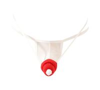 Kaerm Mens Christmas Underwear Santa Claus Hats Xmas Low Rise Bulge Pouch Mini Thongs Underpants Type C White Red One Size