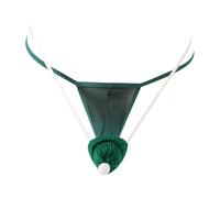 Kaerm Mens Christmas Underwear Santa Claus Hats Xmas Low Rise Bulge Pouch Mini Thongs Underpants Type B Green One Size