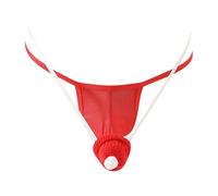 Kaerm Mens Christmas Underwear Santa Claus Hats Xmas Low Rise Bulge Pouch Mini Thongs Underpants Type C Red One Size
