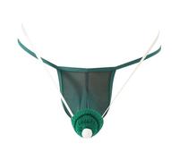 Kaerm Mens Christmas Underwear Santa Claus Hats Xmas Low Rise Bulge Pouch Mini Thongs Underpants Type C Green One Size