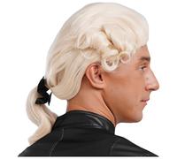 Kaerm Men's Colonial Judge Wig Traditional Barrister Long Curly Wigs Washington Halloween Costume Beige One Size