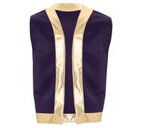 Kaerm Men's Toad Captain Vest Costume Super Brothers Cosplay Metallic Trim Open Front Waistcoat Purple M