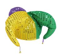Kaerm Multi-colouredhat Mardi Gras Jester Hat Jester Giant Mardi Gras Hat Adult For Men Masquerade Cosplay Decoration Gold Green Purple One Size