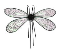 Kaerm Ultra-bright Led Dragonfly Wing Costume Feather-light Design With Battery Life Eye-catching Dance Accessory Black White One Size