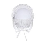 Kaerm White Bonnet for Girls Kids Colonial Hat Pioneer Mob Hats Handmaid Cap with Adjustable Straps White 5-6 Years