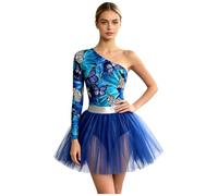 Kaerm Women Tribe Huntress Uniforms Caveman Costume Blue L