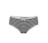 Kaerm Womens Soft Cotton Mid Waist Panties Underwear Navy Style Stripe Bikini Briefs Black M