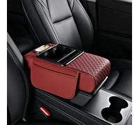 KAEW Car Armrest Cushion for Renault grand scenic (7 seats) 2016-2022 2023 2024 2025, Multifunctional Waterproof Car Console Armrest Pad, Car Interior Protector Accessories,Red
