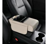 KAEW Car Armrest Cushion for Seat Cupra Formentor 1.5 TSI Act, Multifunctional Waterproof Car Console Armrest Pad, Car Interior Protector Accessories,Beige