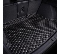 KAEW Car Leather Boot Liner Mat for Nissan Ariya 2022 2023 2024 2025, Waterproof Anti-Scratch Non-Slip Trunk Pad, Cargo Tray Protector Liners Accessories,Black-Beige Plus