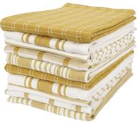 KAF Home Assorted Flat Kitchen Towels | 100% Cotton - 18 x 28 inches | Ultra Absorbent Soft Kitchen Tea Towels | Perfect for Cooking, Cleaning, and Drying Hands (Honey, 18 x 28-10 Pack)