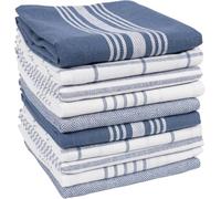 KAF Home Kitchen Towels Bulk - Multipurpose Drying Cotton Towel & Absorbent Thick Tea Kitchen Cloth Pack of 10 (Blue Gray)