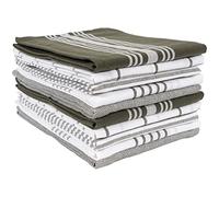 KAF Home Kitchen Towels Bulk - Multipurpose Microfiber Drying Cotton Towel & Absorbent Thick Tea Kitchen Cloth Pack of 10 (Olive)