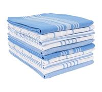 KAF Home Kitchen Towels Bulk - Multipurpose Microfiber Drying Cotton Towel & Absorbent Thick Tea Kitchen Cloth Pack of 10 (French Blue)