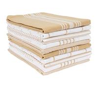 KAF Home Kitchen Towels Bulk - Multipurpose Microfiber Drying Cotton Towel & Absorbent Thick Tea Kitchen Cloth Pack of 10 (Beige)