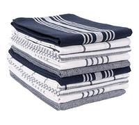 KAF Home Kitchen Towels Bulk - Multipurpose Microfiber Drying Cotton Towel & Absorbent Thick Tea Kitchen Cloth Pack of 10 (Navy)
