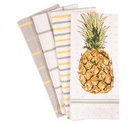 KAF Home Pantry Dish Cloths - Set of 4 Absorbent Cotton & Tea Towels for Cleaning & Cooking Kitchen Accessories (Pineapple)