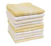 KAF Home Soho Kitchen Dish Towel Set of 10 | 18 x 28 Inch Tea Towels | Soft and Absorbent Mixed Set of Flat Towels | for Hand Drying & Cleaning Dishes | Durable & Colorful (Yellow)