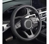 KAF lack Steering Wheel Cover, Universal 15 inch, Microfiber Leather Black, Soft and Odorless, Durable Leather Cover with Anti-Slip Lining