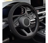 KAF lastic Stretch Steering Wheel Cover, Steering Wheel Wrap, Warm in Winter and Cool in Summer, Universal 15 inch, Microfiber Breathable Ice Silk, Anti-Slip, Odorless, Easy Carry, Black