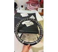 KAFEEK Leopard Print Steering Wheel Cover 15 inch, PVC Leather, Non-Slip Rubber Inner, Cheetah Pattern for Women Girls, All-Season Comfort, Black