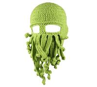 Kafeimali Men's Head Barbarian Vagabond Beanie Original Foldaway Beard Octopus Pirate Hats Bearded Caps - green - One size