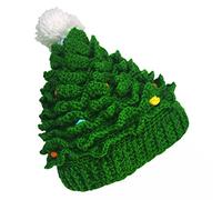 Kafeimali Unisex Christmas Winter Knitted Crochet Beanie Santa Hat Bearded Caps - green - One size