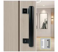 KAFENDA 8 inches Aluminum Alloy Sliding Door Handle, Black, Modern Style, Ambidextrous, Rust Resistant, Painted Finish, Suitable for Most Doors, Indoor and Outdoor Use