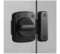 KAFENDA Night Latch Two-Way Swivel Security Door Lock Bolt, Bolt Lock Solid Swivel Door Lock Toilet, Night Security Latch pin Lock for Single-Sided Indoor Lock and Outdoor Lock, Bathroom Latch(Black)